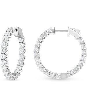 Badgley Mischka 14K & 4 Tcw Lab-Grown Diamond Hoop Earrings - Metallic