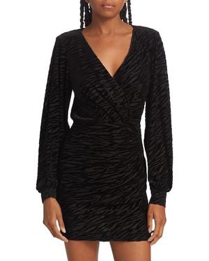 Ramy Brook Kalan Leopard Wrap Minidress - Black