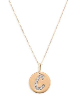 Saks Fifth Avenue 14K & 0.08 Tcw Diamond B Pendant Necklace - Metallic