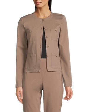 Saks Fifth Avenue Zip Front Jacket - Natural