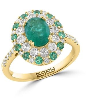 Effy 14K, Emerald, Sapphire & Diamond Ring - Multicolor