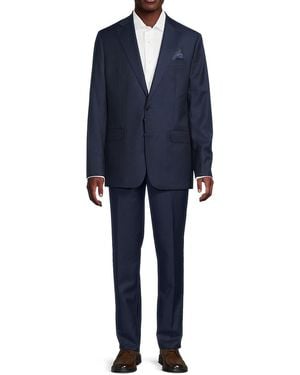 Tallia Striped Wool Blend Slim-Fit Suit - Blue