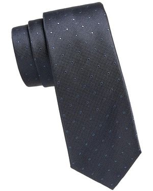 Canali Dot Silk Tie - Blue