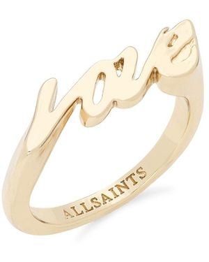 AllSaints Goldtone Love Ring - Metallic