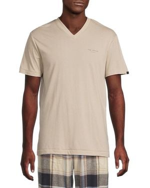 Ted Baker V-Neck Loungewear T-Shirt - Natural