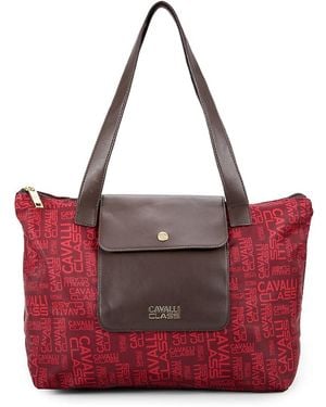 Cavalli Class by Roberto Cavalli Medium Monogram Tote - Red