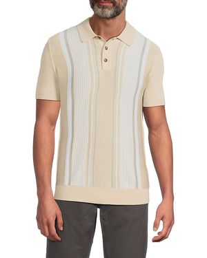 Saks Fifth Avenue Striped Polo Shirt - White