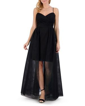 Eliza J Sweetheart Tulle Asymmetric Ballgown - Black