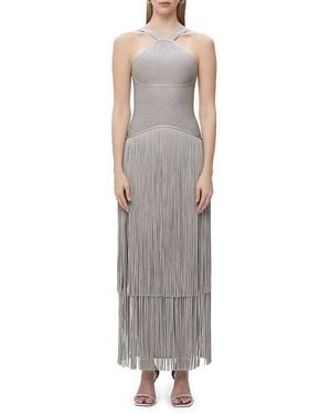 Hervé Léger Metallic Kennedy Maxi Dress - Grey