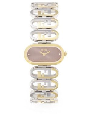 Fendi O'Lock 28Mm Stainless Steel Bracelet Watch - White
