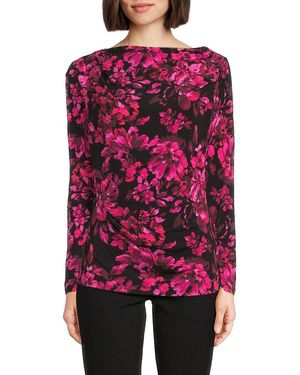 Badgley Mischka Floral Top - Red