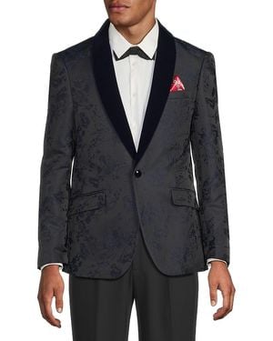 Elie Balleh Slim Fit Floral Blazer - Black