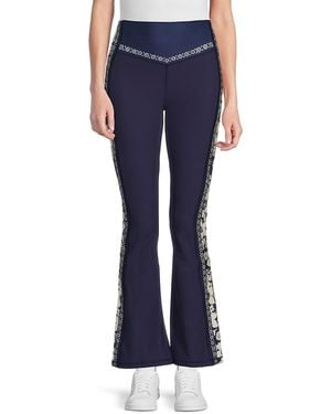 Johnny Was Bee Active High-Waist Flare Leggings - Blue