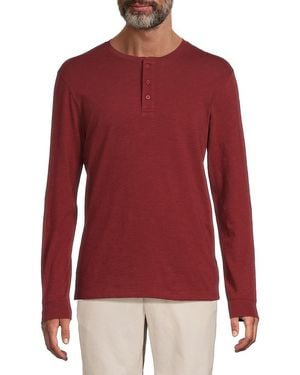 Vince Long Sleeve Henley - Red