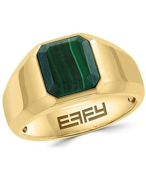 Effy 14K Goldplated Sterling & Malachite Ring - Metallic