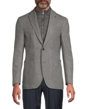 Jack Victor Brice Wool Blend Sportcoat With Bib - Grey