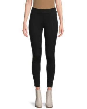 Tahari Embellished Tape Leggings - Black