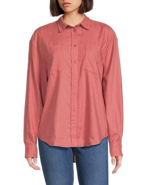 7 For All Mankind Linen Blend Shirt - Red