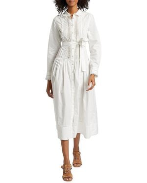 Ulla Johnson Ariane Tie-Waist Cotton Shirtdress - White