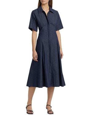 Vince Denim Midi-Shirtdress - Blue