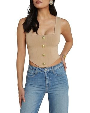 L'Agence 'Agence Saga Compact-Knit Corset Top - Blue
