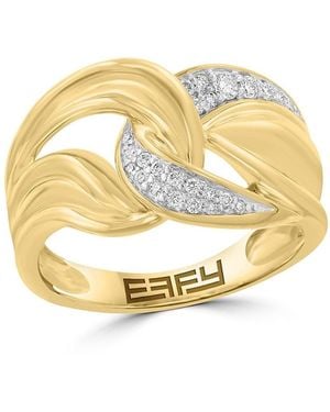 Effy 14K & 0.15 Tcw Diamond Ring - Metallic