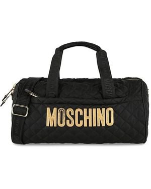 Moschino Quilted Logo Duffel Bag - Black