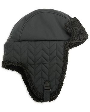 UGG Quilted Faux Fur Trim Trapper Hat - Black
