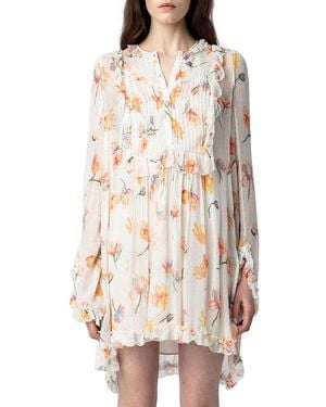 Zadig & Voltaire Rackel Floral Chiffon Minidress - Natural