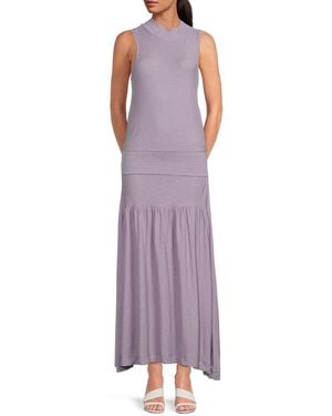 Nation Ltd Margot Pima Cotton Maxi Fishtail Dress - Purple