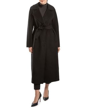 Belle Fare Double-Faced 100% Cashmere Long Coat - Black