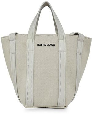 Balenciaga Logo Cotton Tote Bag - Grey