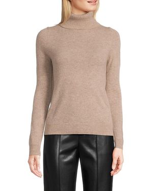 Saks Fifth Avenue 100% Cashmere Basic Long-Sleeve Turtleneck Jumper - Natural