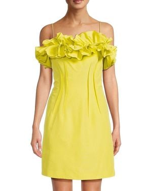 Emanuel Ungaro Flora Ruffle Cotton-Silk Sleeveless Minidress - Yellow