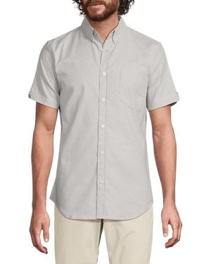 Ben Sherman Button-Down Collar Stretch Cotton Shirt - Grey
