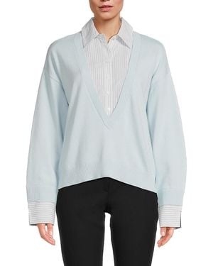 10 Crosby Derek Lam Rida Cotton & Cashmere 2-in-1 Jumper - Blue