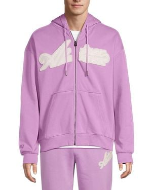 Avirex Script Cotton-blend Hoodie - Purple