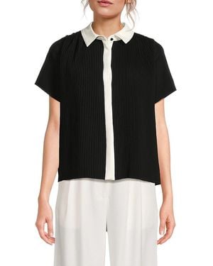AREA STARS Trini Pleated Shirt - Black
