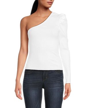 The Range One Shoulder Top - White