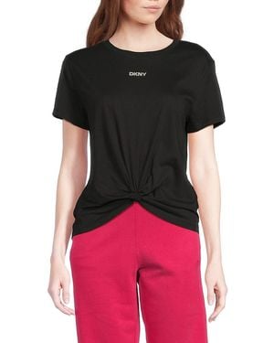 DKNY Logo Cotton T-Shirt - Black