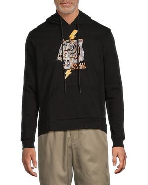 Cavalli Class by Roberto Cavalli Logo Hoodie - Black