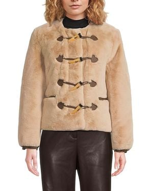 Saks Fifth Avenue Faux Fur Coat - Natural