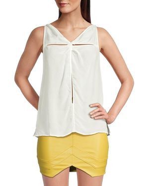 RTA Twisted Cutout Cupro Top - White