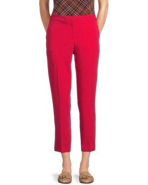 Tommy Hilfiger Cropped Flat Front Pants - Red