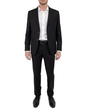 PINOPORTE Modern Fit Wool Blend Suit - Black