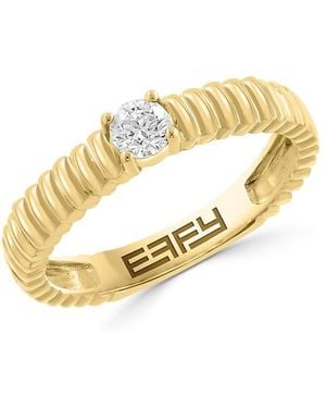 Effy 14K & 0.2 Tcw Diamond Ring - Metallic