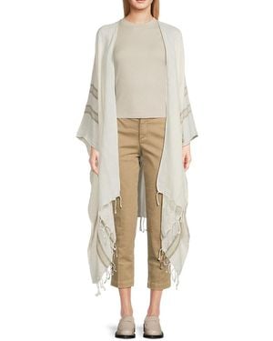 Brunello Cucinelli Striped Linen Cape - Natural