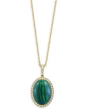 Effy 14K, Malachite & Diamond Pendant Necklace - Green