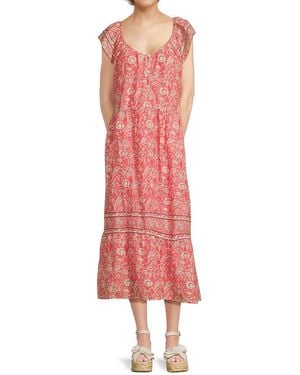 Velvet By Graham & Spencer Jazlyn Cotton Floral Midi Dress - Pink
