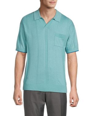 Scotch & Soda Relaxed Fit Knit Polo Shirt - Blue